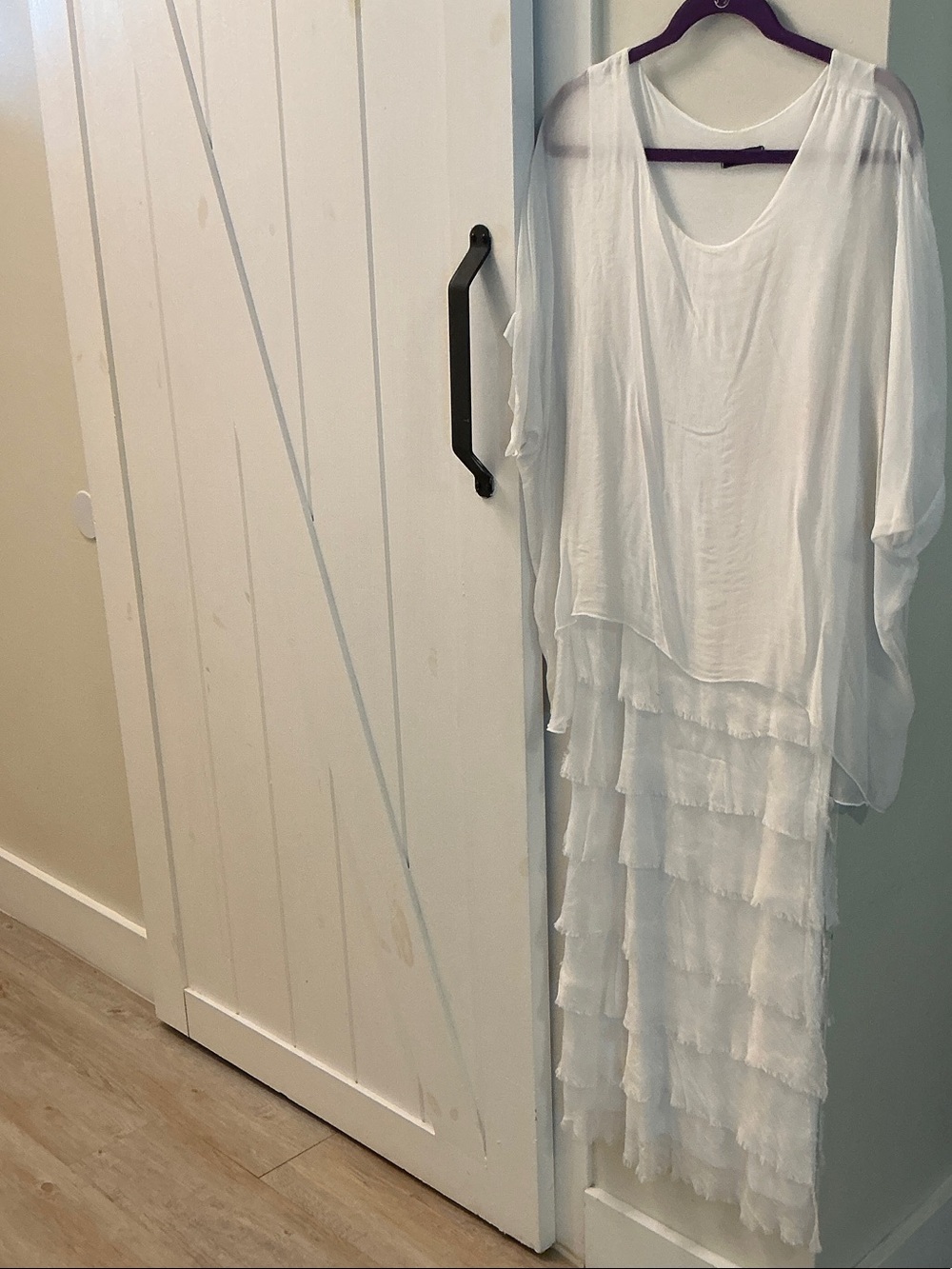 Flowy White Layered Ruffle Maxi Dress